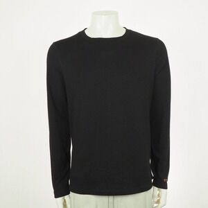 Omni-Wool Pullover Crew Tee Shirt Mens Sz XL Black Wool Blend Base Layer Hiking